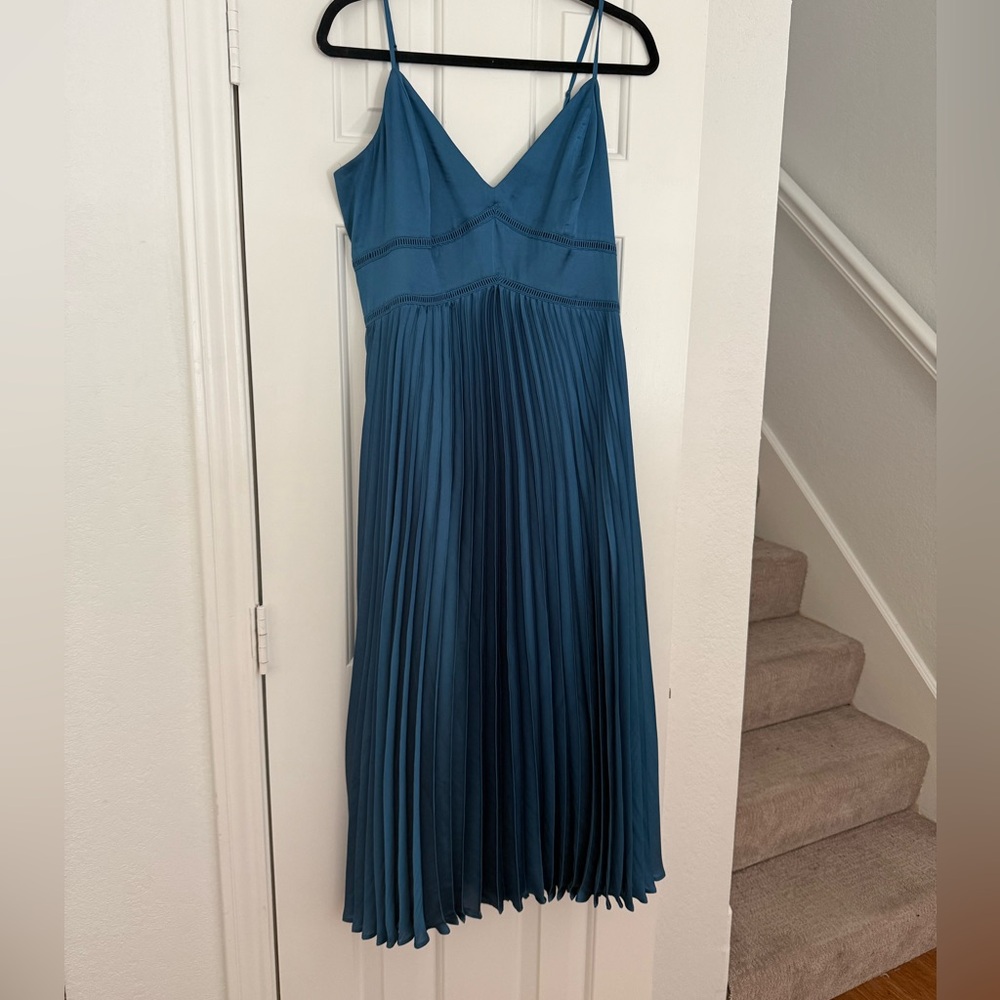 Bardot Teal Pleated Midi Dress Size Medium